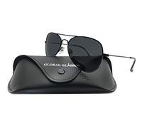 SunCristal Retro Klein Sonnenbrille Teenager Junge Mädchen UV400 Schutz Polarisiert Sonnenbrille Für Kleines Gesicht Herren Damen Schwarzer Metallrahmen