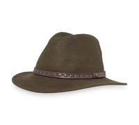 Sunday Afternoons Rambler Fedora-Hut - Sonnenhut für Herren und Damen, 100% Wollfilz, Outback-Stil, 6,3 cm Krempe, UPF 50+ UV-Schutz, wasserabweisend, Olivgrün, Größe L