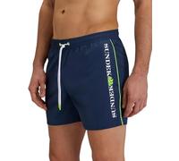 Sundek Herren Badeshorts Mann Herrn Bikini Kurz Mit Elastischem Bund Und Kontrastierendem Piping Blau L