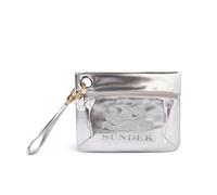 Sundek Strandtasche Frau Glanzendes Clutch-tasche Mit Logo Silber