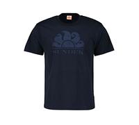 SUNDEK T-Shirt Herren M021TEJ780T Marineblau Logo Wappen Baumwolle Kurzarm PE23, blau, Large