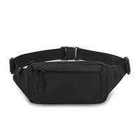 SUNELFFY Taktische Bauchtasche, kleine Militär-Gürteltasche, Geldgürtel, Bauchtasche aus Nylon, für den täglichen Gebrauch, Reisen, Wandern, Klettern, Laufen, Schwarz, Small, Mit Reißverschluss