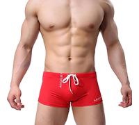 Sunfashion badeshorts,herren badeshort badehose badeshorts herren lang schwimmshorts herren schwim Wettkampf Badehose Herren Badehose, Badehose, schmale Badehose Badehose Herren Mit Einlage (Red, XXL)