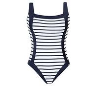 Sunflair Badeanzug Damen Badeanzug - Einteiler mit Schalen und hohem Rücken - große Cups und verstellbare Träger - zweifarbig mit klassischen Streifen