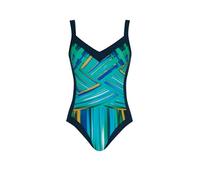 Sunflair Badeanzug V-Ausschnitt chlorresistent blau Einteiler mit Schalen Nachtblau verstellbare Träger recycelt