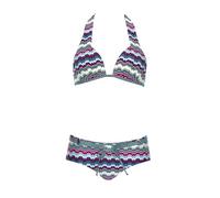 Sunflair Bikini Triangel Streifenmuster Multicolor Zweiteiler Set mit Struktur Softschalen breiter Slip