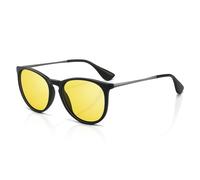 SUNGAIT Nachtsichtbrille für Damen und Herren: Runde gelbe Vintage-Sonnenbrille im klassischen Retro-Design SGT567SHKYSEU