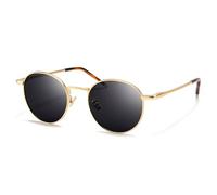SUNGAIT Runde Vintage Polarisierte Sonnenbrille Klassische Retro Metallrahmen Sonnenbrille Rundschreiben für Frauen Männer 2025 Goldrahmen/graue polarisierte Gläser (Federscharnier)