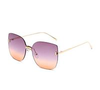 Sunglasses Modische Sonnenbrille Damen Große Quadratische Sonnenbrille Vintage Shades Randlose Übergroße Sonnenbrille Fr
