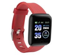 SUNGOOYUE Smartwatch, 1,3-Zoll-Fitness-Tracker mit Herzfrequenzmesser, Schrittzähler, Musikwiedergabe, IP67 Wasserdicht, für -Telefone (Rot)