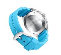 SUNGOOYUE Solarbetriebene Quarz-Taucheruhr, 300 M Wasserdicht mit Leuchtendem Silikonarmband, für Männer und Frauen, Outdoor-Tauchen, Schwimmen, Freizeit, Business (Blue)