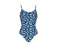 Sunmarin Badeanzug Unifarben Einteiler mit Bügel verstellbare Träger Grafikdruck