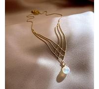 SUNMME Anhänger-Design, Metall, gewebtes Netz, zum Aufhängen, magische Perlenkette, Party, Modeschmuck, Accessoires für Frauen, sexy Halskette (Gold a)