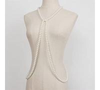 SUNMME Mode Körperkette Perle Lange Halskette Körperkette Handperlen Design Imitation Perle Schulterkette Schmuck Ketten Halskette (Länge: 50 cm) (a 50 cm)