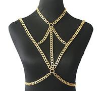 SUNMME Modische Körperkette, Sommer-Gold-Körperkette, Glieder-BH, klobige Bikini-Kette, Halsketten, Frauen-Körperkette, Boho-Schmuck, Geschenkketten, Halskette (Metallfarbe: Silberfarbe) (Goldfarbe)