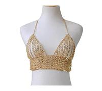 SUNMME Party-Körperketten, Luxus-Körperketten für Damen, goldene Farbe, Strand-Aluminiumkette, Halskette, BH-Schmuck (eine Farbe)