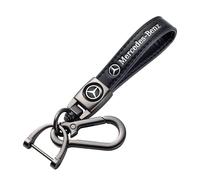sunnilly Leder Schlüsselanhänger für Mercedes Benz CESM CLK GLK GL AB GLS GLE AMG Series Auto, Robuster Unisex Schlüsselband für Männer und Frauen Auto Accessoire, Schwarz