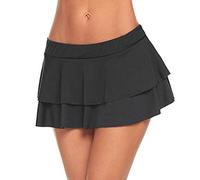 SUNNSEAN Damen Minirock Sexy Faltenrock Kurz Skater Rock Einfarbig Kurzer Rock Stretch Skirt Reizvolle Rock Anime Mädchen Cosplay Rock Schulmächen Rock Mini Party Rock