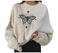 SUNNSEAN Lange Ärmel Pullover Damen Winter Pullover mit Rundhalsausschnitt, Vintage Sweatshirt Oversized Liebesmuster Pullover Teenager Mädchen Sportbekleidung Sweatshirt for Women Hoodies