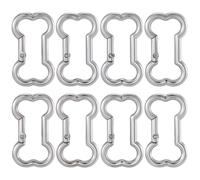 SUNNYCLUE 1 Box 10 Stück Knochen Schlüsselanhänger Clip Knochen Karabiner Clip Großpackung Silberlegierung Süßer Karabinerverschluss Feder Metallschnalle Hunde Schlüsselanhänger Befunde Für Schlüsselr
