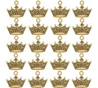 SUNNYCLUE 1 Box 100 Stück Goldene Tiara Charms Prinzessinnen Kronen Charms Königs Charms Winzige Kronen Charms Große Prinzessinnen Charms Baumelnde Charms Für Die Schmuckherstellung Charms DIY Ohrring