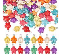 SUNNYCLUE 1 Box 100 Stück Türkis Charms Schildkröten Charms Bulk Meeresschildkröten Charme Sommer Hawaii Ozean Tier Glücksenergie Heilsteine Charme Für Schmuckherstellung Anhänger DIY Halskette