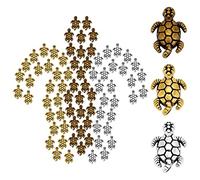 SUNNYCLUE 1 Box 120 Stück 3 Farben Schildkrötenperlen Schildkröten Charms Legierung Schildkrötenperlen Tierloch Metallperlen Charms Für Armbänder Für DIY Halsketten Armband Schmuck Handwerkszubehör