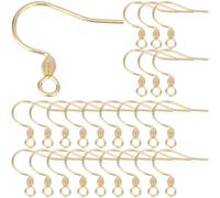 SUNNYCLUE 1 Box 150 Stück Echte 18 Karat Vergoldete Ohrringhaken Angelhaken Ohrringhaken Große Menge Französische Haken Ohrdrähte Mit Spule Ohrdraht Ohrschmuck Für Die Schmuckherstellung Zubehör Zum S
