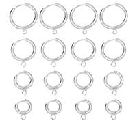 SUNNYCLUE 1 Box 16 Stück 8 Paar Leverback Ohrring Zubehör 16/18/20/24 mm Huggie Creolen Ohrhaken Edelstahl Leverback Ohrring Verschlüsse Hebel Rückseite Französische Ohrhaken Für Die Schmuckherstellun