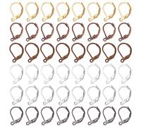 SUNNYCLUE 1 Box 180 Stück Leverback Ohrringhaken Große Französische Ohrringhaken Lever Back Ohrhaken Mit Offener Schlaufe Hypoallergene Messing Hebelhaken Hoop Ohrhaken DIY Ohrringzubehör Für Die Schm