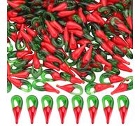 SUNNYCLUE 1 Box 180 Stück Pfeffer Charms Lampwork Glas Charms Handgefertigt Mini 3D Rote Chili Miniatur Scharfe Paprika Gemüse Charm Für Die Schmuckherstellung Charms Zubehör DIY Halsketten Armbänder