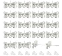 SUNNYCLUE 1 Box 20 Sets 925 Sterling Ohrstecker Mit Öse Ohrstecker Beschläge Silberner Strass Schleife Ohrstecker Mit Loch Großpackung Zur Schmuckherstellung Zubehör DIY Ohrringe Basteln