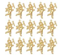 SUNNYCLUE 1 Box 20 Stück Echte 18K Vergoldete Engel Charms Schutzengel Charm Liebe Gott Glück Amor Charms Für Die Schmuckherstellung Charms DIY Armband Halskette Ohrring Valentinstag Frauen Geschenk