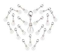 SUNNYCLUE 1 Box 20 Stück Perlen Charms Imitation Acryl Teardrop White Pearls Anhänger Barock Stil Karabinerverschlüsse Für Die Schmuckherstellung Charms Armbänder Ohrringe Schlüsselanhänger Zubehör