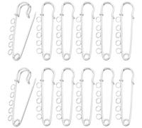 SUNNYCLUE 1 Box 30 Stück 1.935cm Große Kiltnadeln Silberne Sicherheitsnadeln Metall Eisen Decken Robuste Broschennadel Verschlusspackung Mit {4} Schlaufen Großpackung Für Die Schmuckherstellung Abzeic