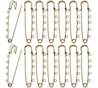SUNNYCLUE 1 Box 30 Stück 3.15 Zoll Sicherheitsnadeln Brosche Kiltnadeln Metall Eisen Antik Bronze Verschluss Kiltnadeln Anstecknadeln Beschläge Mit 5 Schlaufen Löchern Für Schmuck Broschen Weihnachtsm