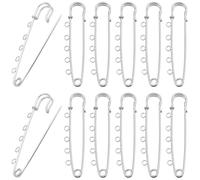 SUNNYCLUE 1 Box 30 Stück 3.155cm Silberne Kiltnadeln Sicherheitsbrosche Kiltnadeln Eisenmetallverschluss Dekorationsbrosche Deckennadel Befunde Mit (4) Schlaufen Für Die Schmuckherstellung Weihnachts