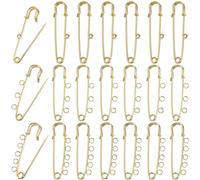 SUNNYCLUE 1 Box 30 Stück 3 Stile Goldene Sicherheitsnadel Kleine Kiltnadeln Massenware Aus Metall Und Eisen Robuste Befestigungsschlaufen Verschluss Kilts Broschen Beschläge Mit Löchern Zum Nähen von
