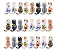 SUNNYCLUE 1 Box 30 Stück Katzen Charms Große Haustier Pendants Kitty Charm Schwarze Katze Kätzchen Tier Emaille Cartoon Niedliches Mini Haustier Legierungs Pendant Für Die Schmuckherstellung Charme