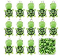 SUNNYCLUE 1 Box 30 Stück Schildkröten-Charms Aus Kunstharz, Charm Für Die Schmuckherstellung, Meerestier-Charms Mit Flacher Rückseite