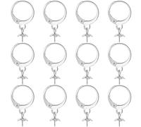 SUNNYCLUE 1 Box 40 Stück 304 Creolen Aus Edelstahl Runde Ohrhaken Mit Blumenkappenstiften Offene Schlaufe Leverback Französische Ohrhaken Creolen Huggie Ohrhaken Für Schmuckherstellungszubehör DIY Bas