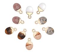 SUNNYCLUE 1 Box 5 Stile Ovale Form Stein Anhänger Edelstein Charms Heilende Kristall Chakra Perlen Facettierte Vergoldete Schmuck Anhänger Baumeln Für Frauen DIY Ohrring Halskette Schmuckherstellung