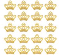 SUNNYCLUE 1 Box 60 Stück Kronen Charms Großpackung Königskronen Charm Mini Kronen Charms Legierung Vintage Kronenperle Elegante Tiara Goldfarben Hübsches Kleines Hohles Herz Kronen Charms Für Die Schm