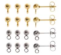 SUNNYCLUE 1 Box 80 Stück 20 Paar Echte 18K Vergoldete Kugelstecker Ohrstecker Mit Öse 4 mm Ohrstecker Ohrstecker Ohrstecker Silber Gold Ohrstecker Für Die Schmuckherstellung DIY Baumelnde Ohrringe