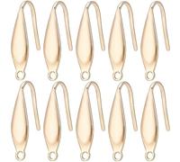 SUNNYCLUE 1 Box 80 Stück Edelstahl Ohrhaken Echte 18K Vergoldete Ohrdrähte Ohrringhaken Mit Schlaufen Fischhaken Französische Ohrringzubehörteile Für Durchbohrte Ohren Schmuckherstellung Zubehör Hypo