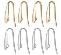 SUNNYCLUE 1 Box 80 Stück Ohrringhaken Aus Edelstahl Angelhaken Ohrdrähte Goldenes Und Silbernes Metall Breite Französische Ohrringe Angelhaken Drahtbeschläge Mit Vertikaler Schlaufe Für Die Schmuckher