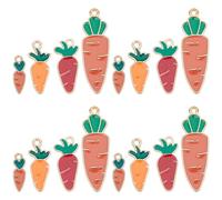 SUNNYCLUE 1 Box 80 Stück Oster Charms Große Mini Karotten Charms Kaninchen Häschen Charms Cartoon Rettich Charms Goldene Karotten Charms Für Die Schmuckherstellung Charms DIY Schlüsselanhänger Halsket