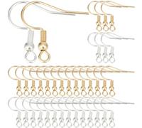 SUNNYCLUE 1 Box Mit 160 Stück Ohrringhaken Aus Edelstahl Französische Ohrringhaken Aus Draht Mit Spiralkugel Goldene Ohrhaken Silberne Ohrhaken Angelhaken Beschläge Zur Schmuckherstellung Zubehör Zum