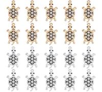 SUNNYCLUE 1 Box Mit 20 Stück Gold Schildkröten Charms Große Silber Schildkröten Charms Niedliche Kleine Mini Legierung Strass Meeresleben Ozean Tier Schildkröten Charms Für Die Schmuckherstellung Char