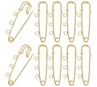 SUNNYCLUE 1 Box Mit 30 goldenen Sicherheitsnadeln Kiltnadeln Metall Eisen Robuster Verschluss Dekorationsschlaufen Verschluss Broschenbeschläge Mit 3 Löchern Für Pullover Mützen Schals Röcke Kleidung